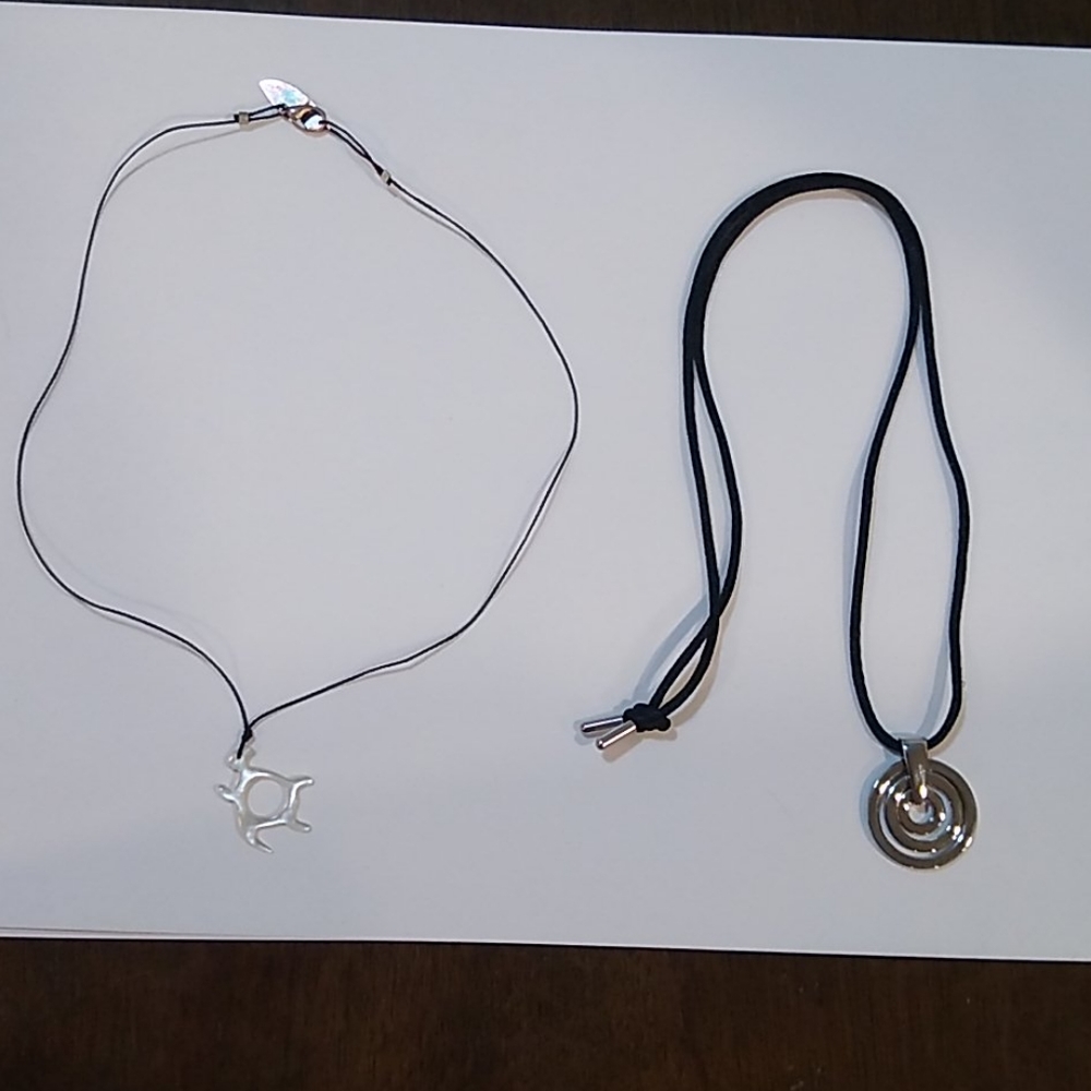 Black necklaces with pendants